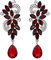 Clearine Damen Ohrringe Böhmisch Kristall Blume Hochzeit Braut Chandelier Tropfen Bling Dangle Statement Ohrringe Rot