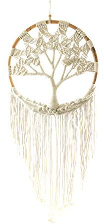 Décoration Murale Bohème Arbre de Vie en macramé ⌀43cm.