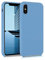 kwmobile Carcasa Compatible con Apple iPhone X Funda - Case TPU y Silicona antigolpes - Apto Carga inalámbrica - Azul Vintage
