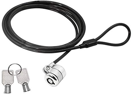 YACSEJAO Cadenas à combinaison pour ordinateur portable et ordinateur portable 1,8 m pour bureau, dortoir,ou réunion, pour ordinateurs portables, autres appareils avec fente de verrouillage (Noir)
