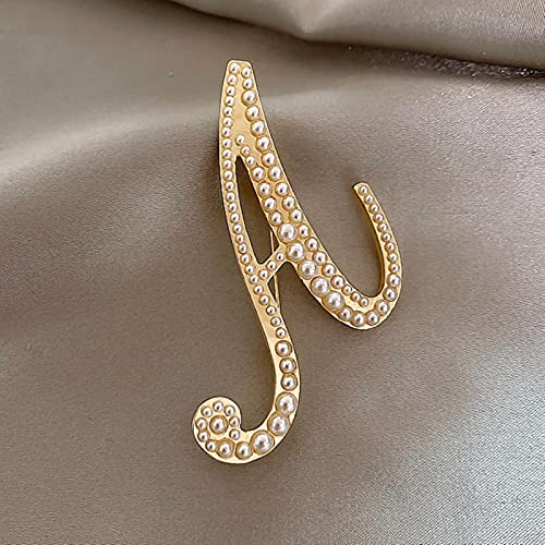 Perle Lettre Broche personnalité de la Mode Haut de Gamme des Femmes atmosphère Polyvalente Belle Broche Japonaise Accessoires écharpe Bouton