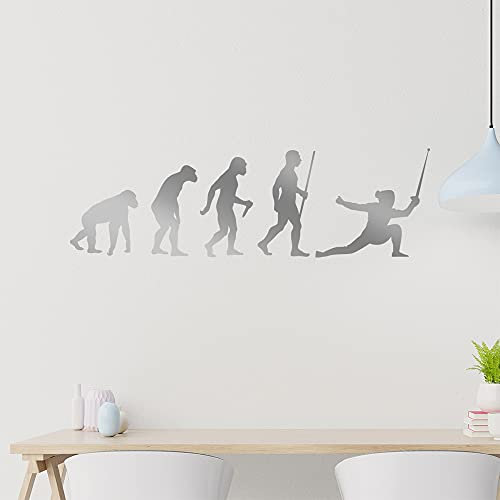 Fechten Degen Evolution Wandtattoo Wandaufkleber Wall Sticker - Dekoration, Küche, Wohnzimmer, Schlafzimmer, Badezimmer