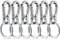 Lushly 6 Stück Carabiner Hooks with Removable Key Ring, Sturdy Hook, Metall-Karabinerhaken, Lobster Clasps Rings, Karabiner-Clip Silver für Hängende Schlüssel Kunsthandwerk Dekorationen, 1,2x2,4 Zoll
