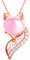 HCMA À la Mode 925 Collier en Argent Bijoux Rose Or Rose Rose Quartz Renard Forme Pendentif pour Les Femmes De Mariage Anniversaire Fête Bijoux Cadeaux