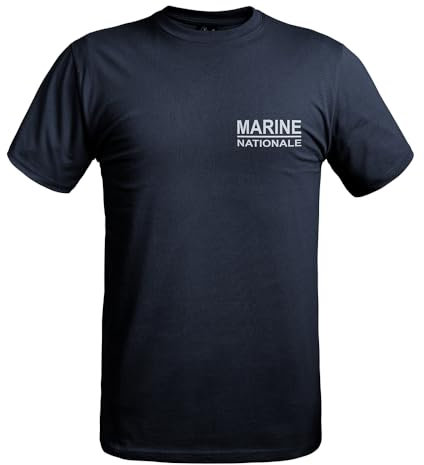 A10 Equipment T-Shirt Strong Texte Marine Nationale Bleu Marine