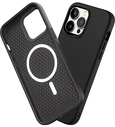 RhinoShield Case kompatibel mit [iPhone 14 Pro Max] | SolidSuit - MagSafe-kompatibel -Stoßdämpfende & schlanke Schutzhülle mit Premium Finish - 3.5 Meter Fallschutz - Klassik Schwarz