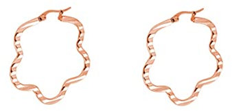 Boucle D Oreille Femme, Boucles Doreilles Acier Inoxydable Or Rose Forme de Fleur Cadeau de Mode Boucles D'Oreilles 40mm