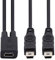 chenyang Mini câble de charge répartiteur USB, mini USB 1 femelle vers 2 mâles, prend en charge le chargement de deux appareils en même temps, 0,3 m