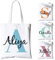FROKIK Personnalisable Tote bag, Sac en Toile Avec Nom et Texte Personnalisés, Sac Tissu, Coton Cabas Réutilisable.