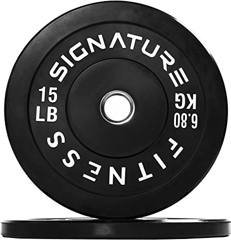 Fitvids Bumper Plate Olympische Hantelscheiben mit Stahlnabe, 5,1 cm, 6,8 kg, Paar