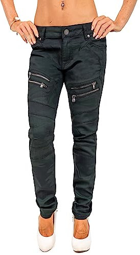 Cipo & Baxx Damen Jeans WD501-bans Camouflage Green W25/L32
