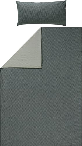 REDBEST Wendebettwäsche Renforcé anthrazit-Kiesel Größe 1x 155x220 cm + 1x 40x80 cm