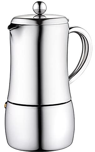OQHAIR Classic Cafe Maker 304 Stainless Steel Italian Coffee Maker Moka Pot Easy To Clean Suitable for Fire Induction Cookers Ceramic Furnace And Gas Stove 500ml