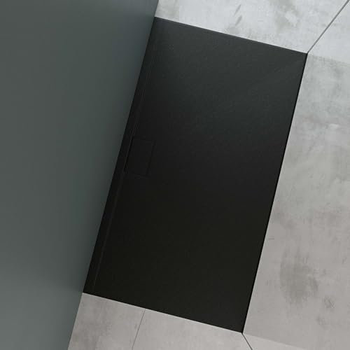 Mai & Mai Duschtasse Duschwanne aus Mineralguss BxTxH: 90x160x3 cm Mineralgusswanne in Anthrazit DIN-Anschlüsse Geoma07