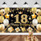 18. Geburtstag Mädchen Junge Happy Birthday Deko Banner Schwarz Gold 70 * 43in