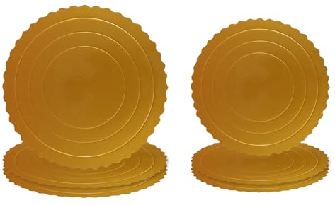 AIYONG Juego de 6 Soportes Redondos para Tartas, Soportes para Tartas de Cartón Reutilizables, Tablas para Transportar y Decorar Tartas, 3 Piezas de 20 cm + 3 Piezas de 25 cm, Fondos para Pan, Tartas