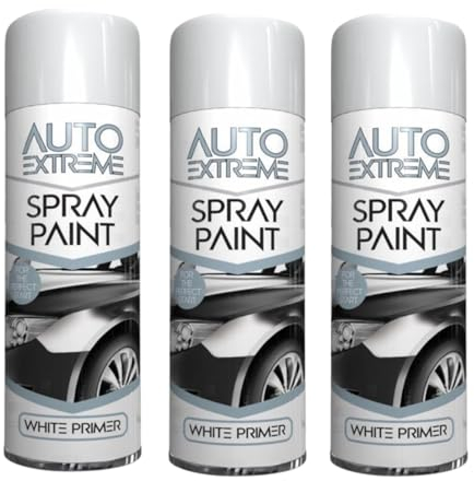 SDMAX All Purpose White Primer Spray Paint, Suitable for Wood, Metal, Plastic, and, Glass Surface, Fast Drying, Easy Application, Interior and Exterior Usage, 250ML (3 Pcs)