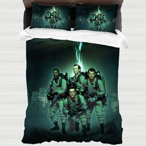 XYOK Kinder Bettwäsche 135x200CM Fanartikel Bettwäsche-Sets 3teilig Mikrofaser Bettbezüg für Erwachsene,weich, Pflegeleicht,3D Druck (Ghost, 135x200cm)