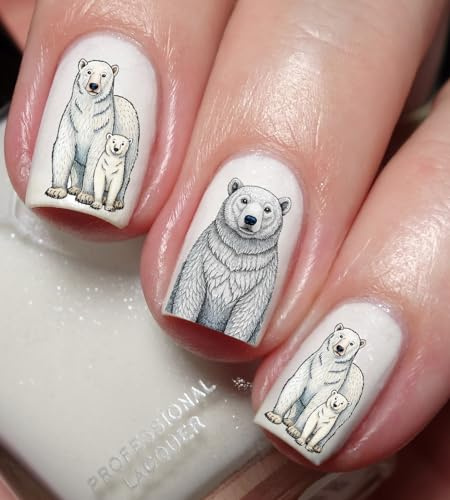 Polar Bear Nail Art Decal Sticker