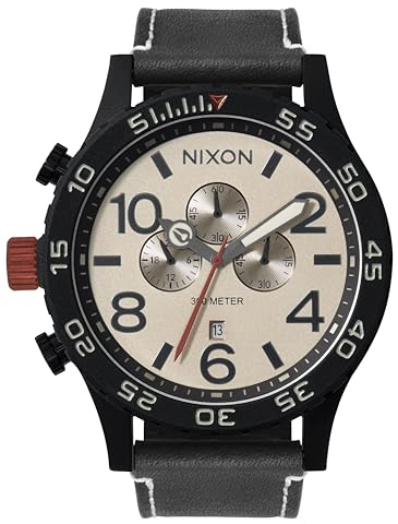 Nixon Unisex Analog Japanisches Quarzwerk Uhr mit Leder Armband A1392-5238-00
