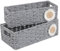YheenLf 2er-Pack Korb, Aufbewahrungskörbe Geflochten, Präsentkorb leer, Stapelbare Regalkörbe, Aufbewahrungsbox für Schlafzimmer und Badezimmer, 37x16.5x11cm/32x12x10cm, Grau