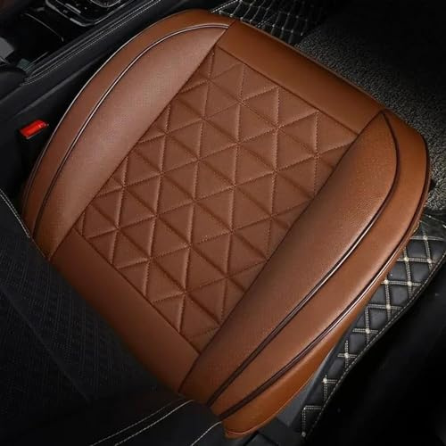 EKEGUY Autositzschoner Vorne Autositzbezug PU-Leder Autositzkissen Autos Sitzschutz Universal Auto Stuhl Pad Matte Auto-SitzbezüGe Set (Color : Braun 1St)