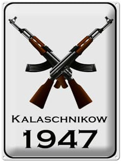 FEMER Blechschild Gewehr 30x40cm Kalaschnikow 1947