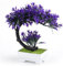 DEANKEJI Violet Bonsai Artificiel, Arbre Artificielle Interieur, Fausse Plante Interieur, Plastique Plante Artificielle, Pot Plante pour Balcon, Jardin, Salon, Table Manger, Décoration Bureau