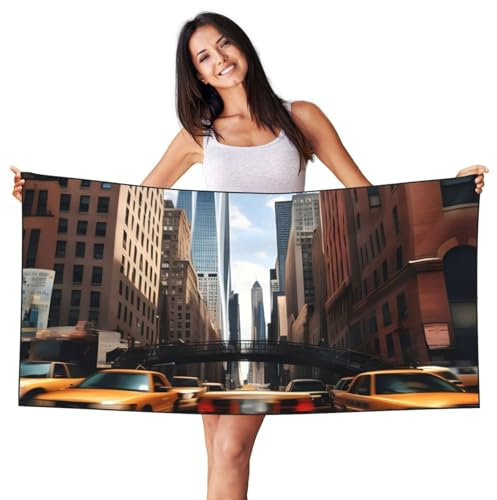 YQxwJL New York Frottee-Strandtuch, Hotel-/Pool-Handtücher, für alle Jahreszeiten, sehr saugfähig, verschiedene Farben