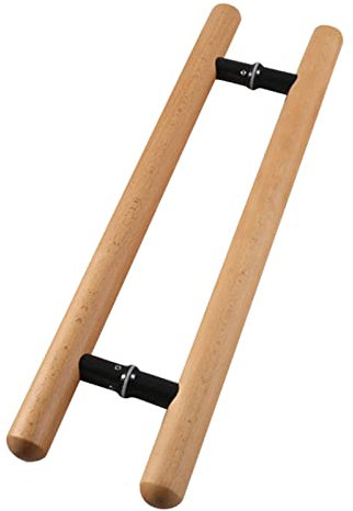 Poignées de Porte coulissantes Rondes en Bois, Barre Avant de Porte de Douche coulissante, 60 cm, 80 cm, 100 cm, 120 cm, 150 cm de Long, Deux côtés, poignées de portail/naturel/60 cm/24 pouc
