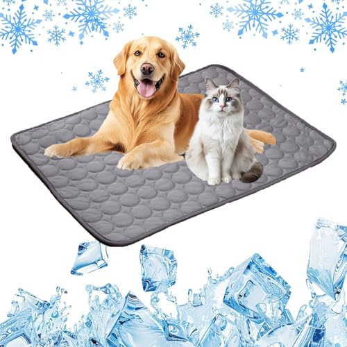 Gahwa Kühlmatte Hund, 2026 Upgrade Kühldecke für Hunde und Katzen Hundekühlmatte Kühl Betten Kaltgelpad Haustier Matte Kühlpads Gel für Katen Hunde, Kühlende Hundematte (Dark Grey, 50 * 60cm)