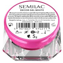 Semilac Decor Gel White - Highly Pigmented Nail Art Paste for Fine Lines, Baby Boomer & French - 5g