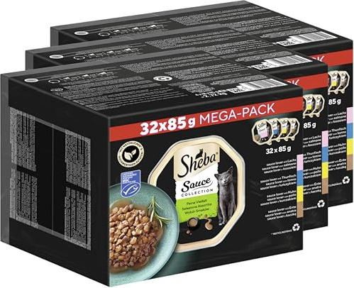 SHEBA® Schale Multipack Sauce Collection Sauce Lover Feine Vielfalt (MSC) 3 x 32 x 85g