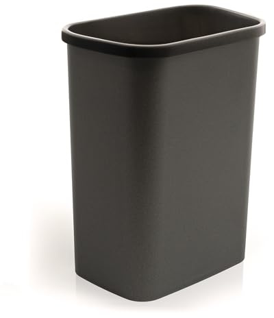 Hausfelder Papierkorb Büro 10 Liter | 10 l, für Küche, Bad & Büro, Papierkorb, Deckel, Mülleimer, schmaler, klein, Papiertüten, separat, erhältlich