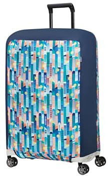 Samsonite TA Revolution - Faltbare Schutzhülle für Koffer Größe M, Kofferhülle passend für 66–69 cm, Reisekoffer Schutz, mit reflektierendem Detail, Mehrfarbig (City print)