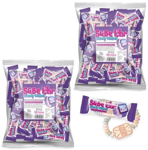 Tise Süsswaren Süße Uhr Candy Watch (100Stk.) Traubenzucker, einzeln verpackt perfekt geeignet als Wurfmaterial, Give-away/Halal (1200g)