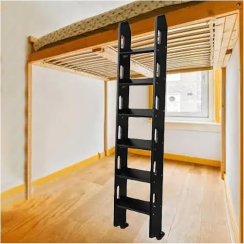 CATANK Scala rialzata per Letti a Castello - Gradini Extra Larghi da 4 Pollici, Scala in Legno per Letto a Castello con Ganci e Rinforzi angolari, Scala per soffitta/Case sugli Alberi, 7,