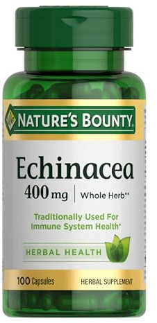 Nature's Bounty Echinacea, Herbal Supplement, Supports Immune Health, 400mg, 100 Capsules