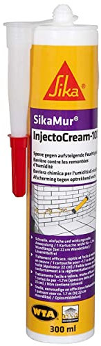 SIKA - Tratamiento contra de humedades por capilaridad en las murados - SikaMur InjectoCream-100 Blanco - Interior/Exterior - Anti-Moho - 300ml