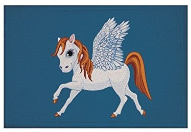 U24 Aufnäher Kleiner Pegasus blau Fahne Flagge Aufbügler Patch 9 x 6 cm
