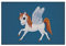 U24 Aufnäher Kleiner Pegasus blau Fahne Flagge Aufbügler Patch 9 x 6 cm