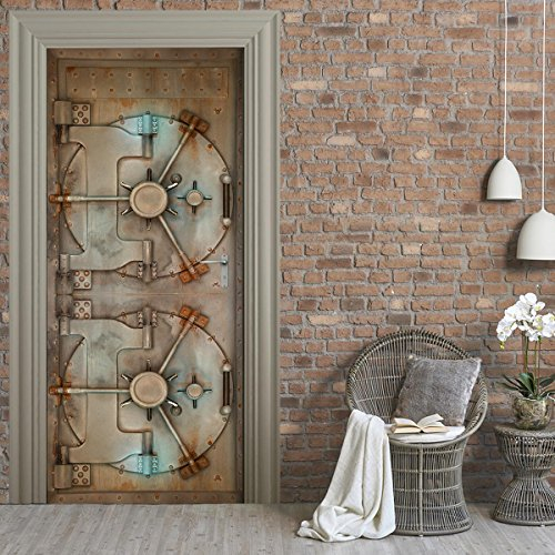 Stickerprofis Türtapete selbstklebend TürPoster - TRESOR - 3D Türaufkleber Türfolie