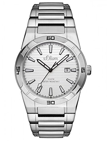 s.Oliver Herren-Armbanduhr Analog Quarz Edelstahl SO-3095-MQ
