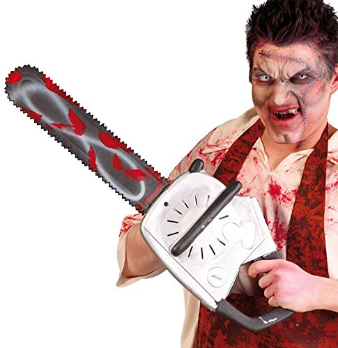 Deko Kettensäge Attrappe 70 cm Kunststoff Horror Halloween
