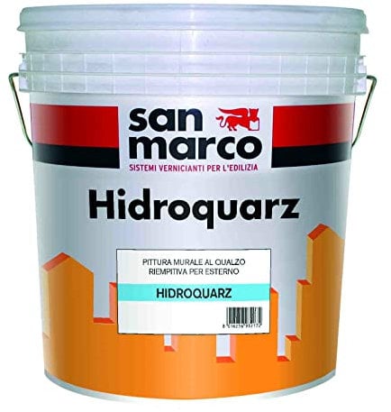 Idropittura murale al quarzo bianca per esterno San Marco 5 kg.Specifica per muri all'esterno o fondo per vernici decorative quarzo
