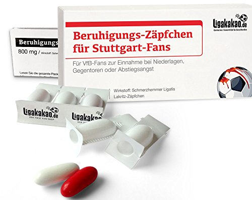ligakakao Stuttgart Fanartikel BERUHIGUNGS-ZÄPFCHEN® für Stuttgart Fans Geschenk Stuttgart Männer Geschenke Fußball Verein Geburtstag Wichteln Weihnachten