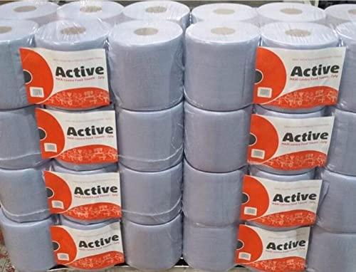 48 Rolls(8 Packs) ACT Blue Centre feed Rolls Embossed 2ply Wiper Paper Towel 45M