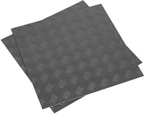 Sealey FT1S 457.2 x 457.2mm Vinyl Floor Tile with Peel & Stick Backing - Silver Treadplate Finish - Pack of 16