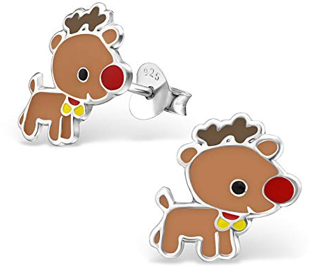 Monkimau Mädchen Ohrringe Rentier Ohrstecker aus 925 Sterling Silver Silber