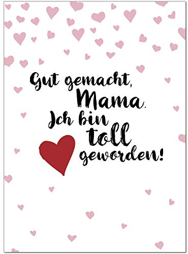 Einladungskarten Manufaktur Hamburg Muttertag Karte | Postkarte zum Muttertag für Mama mit Spruch | mit schönem Spruch | Muttertagskarte zum Geschenk oder als Gutschein mit Umschlag